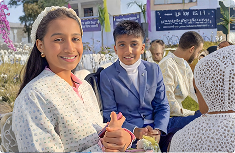 Jainam and Jivika during ExamMission105
