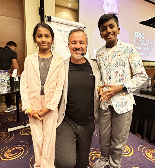 Jainam and Jivika meeting with Mr. Eric Edmeades