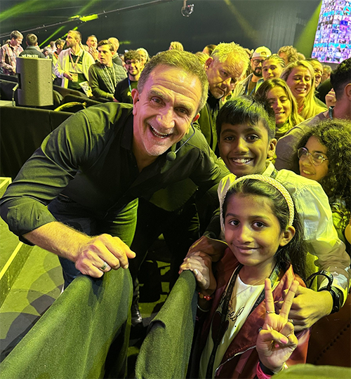 Jainam and Jivika meeting with Mr. Scott Harris