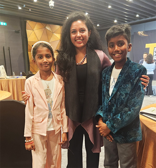 Jainam and Jivika meeting with Ms. Shivangi Desai