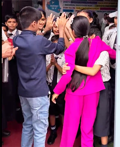 Students celebrating after a youth session